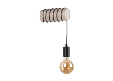 Trabo Short Applique 1xE27 Max.25W Bois de Pin Teinté Gris/Noir