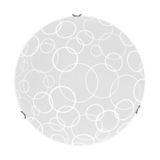 Arizona Plafonnier Incl. 1xLED 18W 1650lm 2700K Métal Chromé/Verre Blanc à motifs