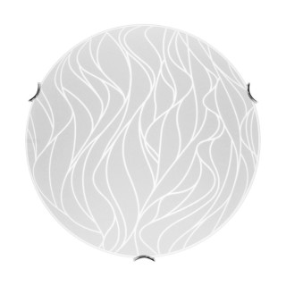 Wisconsin Plafonnier Incl. 1xLED 18W Métal Chromé/Verre Blanc à motifs