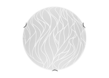 Wisconsin Plafonnier Incl. 1xLED 18W Métal Chromé/Verre Blanc à motifs