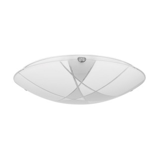 Dakota Plafonnier Incl. 1xLED 18W Métal Chromé/Verre Blanc à motifs