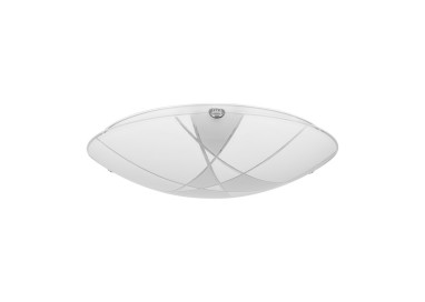 Dakota Plafonnier Incl. 1xLED 18W Métal Chromé/Verre Blanc à motifs
