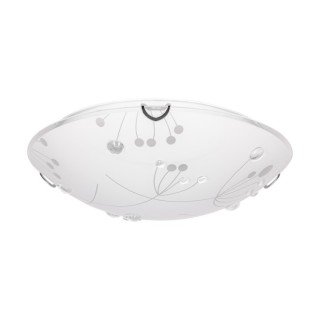 Maryland Plafonnier Incl. 1xLED 13W Métal Chromé/Verre Blanc à motifs