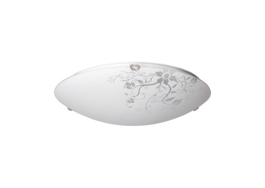 California Plafonnier Incl. 1xLED 18W Métal Chromé/Verre Blanc à motifs