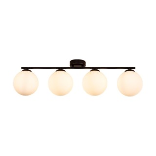Tilo Plafonnier 4xE14 max. 25W Métal Noir/Verre Blanc
