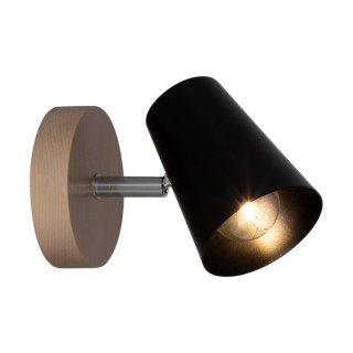 Astrid Applique 1xE14 max. 40W Bois de Bouleau/Métal Noir