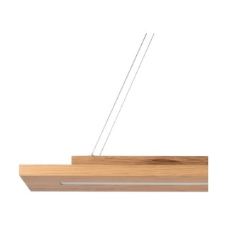 Tribe Lampe Suspendue 2x 11,5W LED 1829lm 3000K, 24V Intégré Métal Noir/Hêtre Huilé/Variateur Tactile