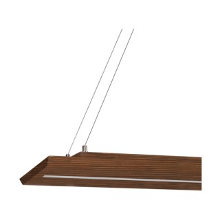 Tribe Lampe Suspendue 2x 11,5W LED 1829lm 3000K, 24V Intégré Métal Noir/Pin Teinté Noyer/Variateur Tactile
