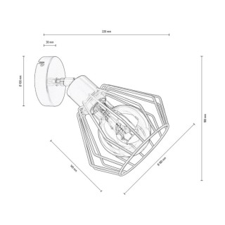 Limani Applique 1xE27 Max.60W Métal Noir