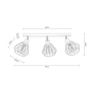 Limani Plafonnier 3xE27 Max.60W Métal Noir