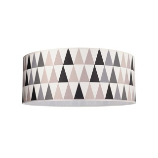 Triangle Lampe Suspendue 1xE27 Max.60W Métal Satiné/Câble PVC Transparent/Papier Peint Multicolore