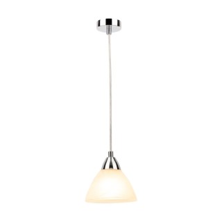 Prahas Lampe Suspendue 1xE14 Max.40W Métal Chromé/Verre Blanc