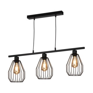 Vertigo Lampe Suspendue 3xE27 Max.25W Métal Noir/Câble PVC Noir