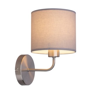 Tomi Applique 1xE27 Max.40W Métal Satiné/Tissu Gris Clair