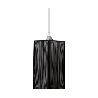 Atana Lampe Suspendue 1xE27 Max.60W Métal Chromé/Tissu Noir