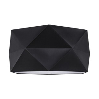 Finja Suspension 1xE27 Max.60W Bois de Bouleau/Câble PVC Noir/Tissu Noir