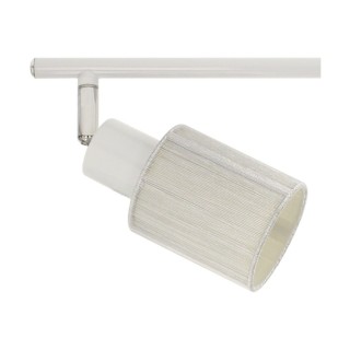 Paola Plafonnier 4xE14 Max.9W Métal Blanc/Tissu Argenté