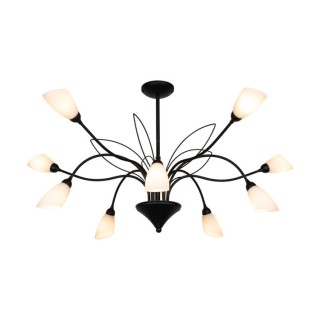 Gloriosa Lampe suspendue 10xG9 Max.6W LED Métal Noir / Verre Blanc