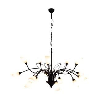 Gloriosa Suspension lampe 15xG9 Max.6W LED Czarny/Tissu blanc