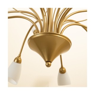 Gloriosa Lampe suspendue 15xG9 Max.6W LED Métal Doré / Verre Blanc