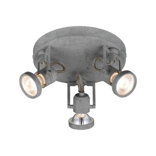 Concreto Plafonnier 3xGU10 50W Béton Gris/Métal Chromé