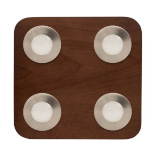 Sunniva Plafonnier Incl.4xLED 5W Bois de Hêtre couleur Noyer/Métal Satiné