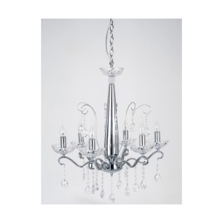Alessa Lustre 6xE14 40W Métal Chromé/Verre Transparent