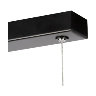 Lucas Suspension 1xLED 24V Intégrée, 33W Bois de Pin Teinté Noir/Métal Noir avec Variateur Tactile