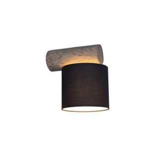 Pino Mix Applique 1xE27 Max.25W Bois de Pin Teinté Gris/Tissu Anthracite