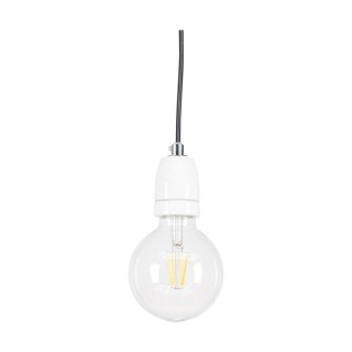 Trabo Porcia Applique 1xE27 Max.25W Bois de Pin Teinté Gris/Câble Anthracite/Pocelaine Blanche
