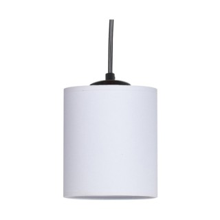 Furesta Plafonnier 3xE27 Max.25W Bois de Pin Teinté Gris/Métal Noir/Tissu Blanc
