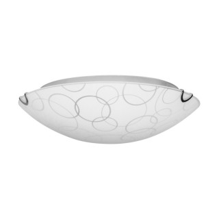 Arizona Plafonnier Incl. 1xLED 18W 1650lm 2700K Métal Chromé/Verre Blanc à motifs
