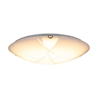 Dakota Plafonnier Incl. 1xLED 18W Métal Chromé/Verre Blanc à motifs