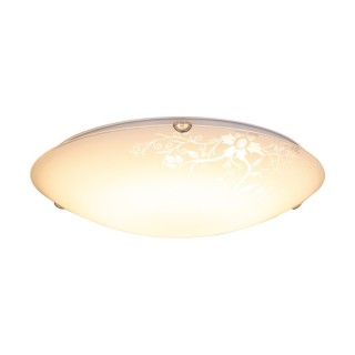 California Plafonnier Incl. 1xLED 18W Métal Chromé/Verre Blanc à motifs