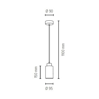 Ravio Lampe Suspendue 1xE27 max. 60W Métal Noir/Verre Blanc-Noir-Fleuri