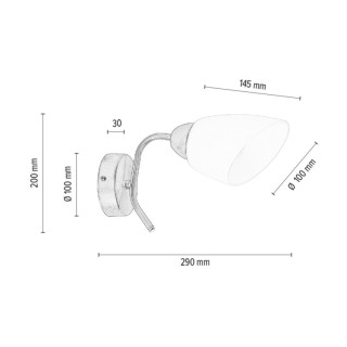 Viletta Applique 1xE27 max. 60W Métal Satiné/Verre Blanc