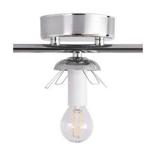 Tilo Plafonnier 3xE14 max. 25W Métal Chromé/Verre Blanc
