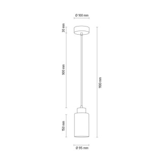 Ravio Lampe Suspendue 1xE27 Max.60W Bois de Bouleau/Métal Noir/Câble PVC Noir
