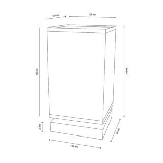 Canvas Lampe de Table 1xE27 Max.25W Chêne Huilé/Câble en PVC Noir/Tissu Beige