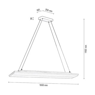 Tribe Lampe Suspendue 2x 11,5W LED 1829lm 3000K, 24V Intégré Métal Noir/Hêtre Huilé/Variateur Tactile