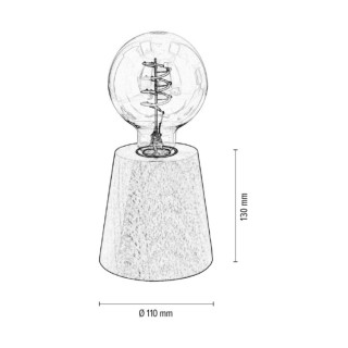 Konus Lampe de Table 1xE27 Max.25W Hêtre Naturel/Câble PVC Noir