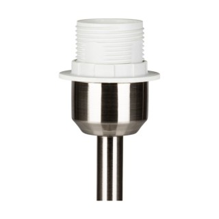Tamara Lampe de Table 1xE27 Max.40W Métal Satiné/Câble PVC Transparent/Tissu Crème