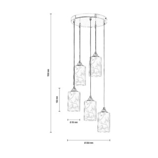Flowers Lampe Suspendue 5xE27 Max.60W Métal Chromé/Verre Blanc