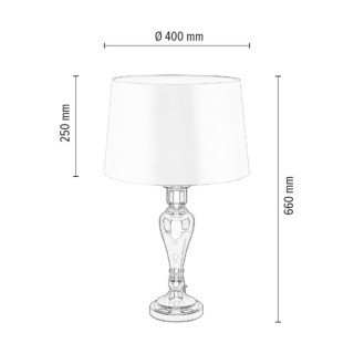 Karma Lampe de Table 1xE27 Max.60W Métal Noir/Tissu Blanc