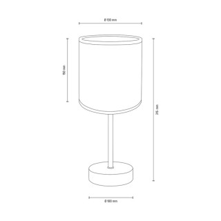 Mila Lampe de Table 1xE27 Max.25W Béton Gris/Câble PVC Noir/Tissu Noir