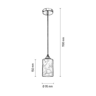Flowers Lampe Suspendue 1xE27 60W Métal Chromé/Verre Blanc Fleuri