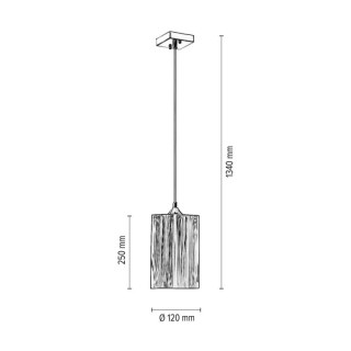 Atana Lampe Suspendue 1xE27 Max.60W Métal Chromé/Tissu Noir