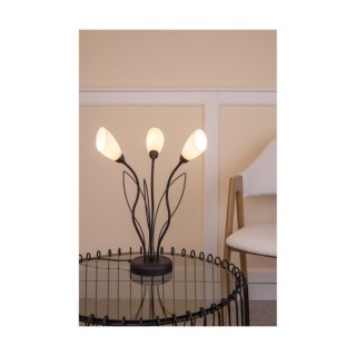 Gloriosa Lampe de table 3xG9 Max.6W LED Métal Noir / Verre Blanc