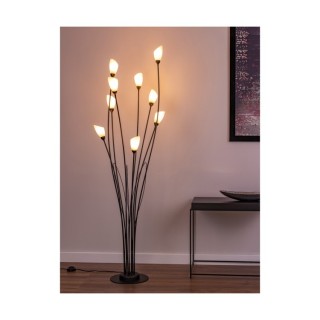 Gloriosa Lampadaire9xG9 Max.6W LED Métal Noir / Verre Blanc