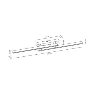 Smal Plafonnier 2xLED 24V Intégrée, 22,5W Bois de Bouleau